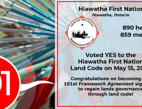 Hiawatha First Nation VOTES YES! Now the 101st Framework Agreement signatory to ratify their land code!