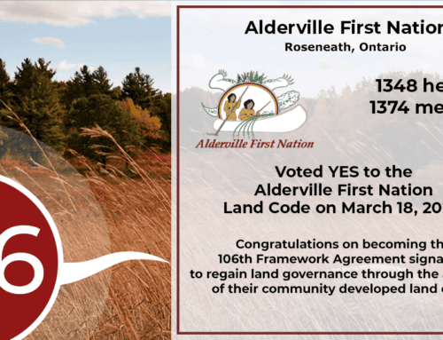 Alderville First Nation VOTES YES! Now the 106th Framework Agreement signatory to ratify their land code.