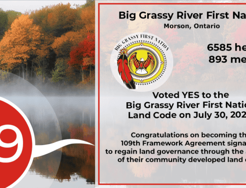 Big Grassy River First Nation VOTES YES! Now the 109th Framework Agreement signatory to ratify their land code.