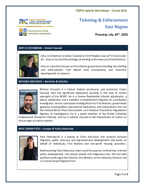 Guest Bios Eastern Region