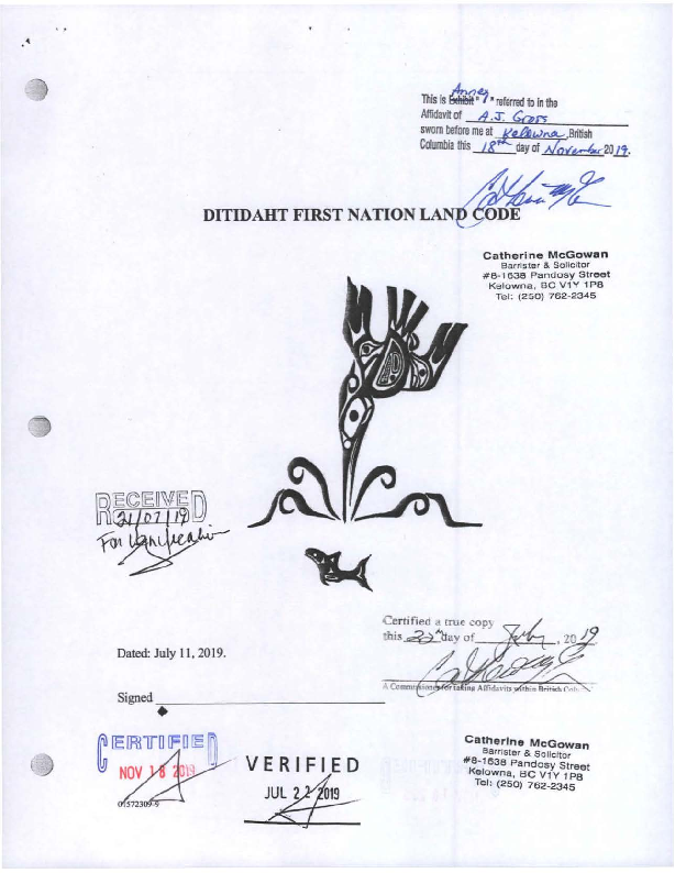 Ditidaht Certified Land Code.pdf