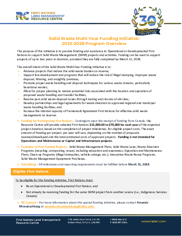 SW Multi-Year Project Overview 2025 2028