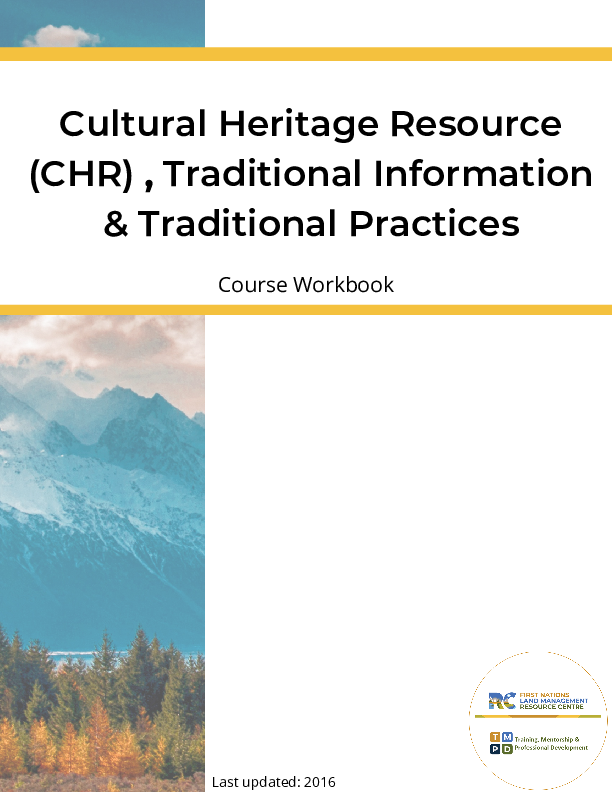 CHR Traditional Information and Practices Course PDF