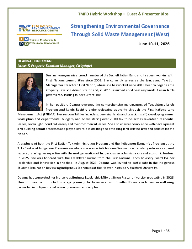 Guest Bios Solid Waste Management Workshop West