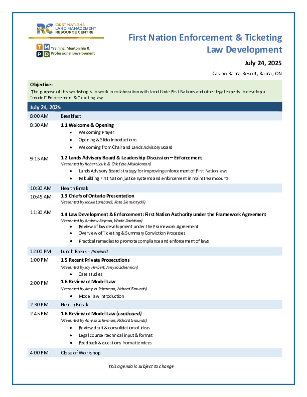 Agenda Eastern Region