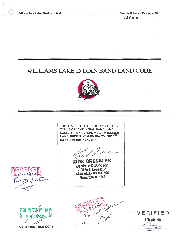 Williams Lake Certified Land Code.pdf