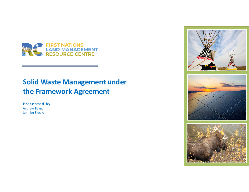 Presentation - SWM-Framework-Agreement