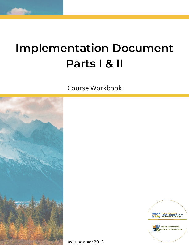 COURSE PDF - Implementation Document for Parts I & II