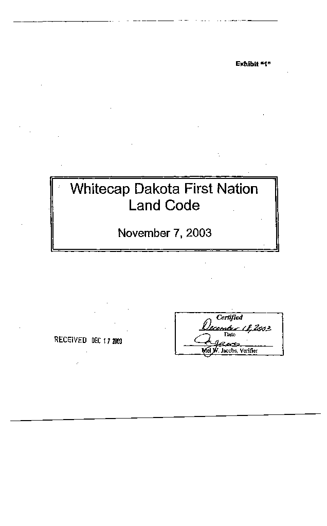 Whitecap Dakota Original Certified Land Code 2003.pdf