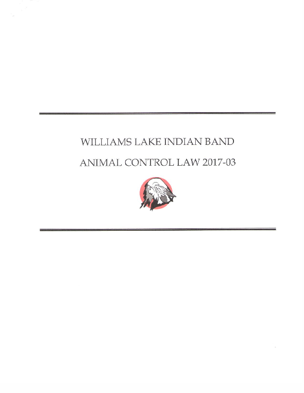 Williams Lake Animal Control Law 2017.pdf