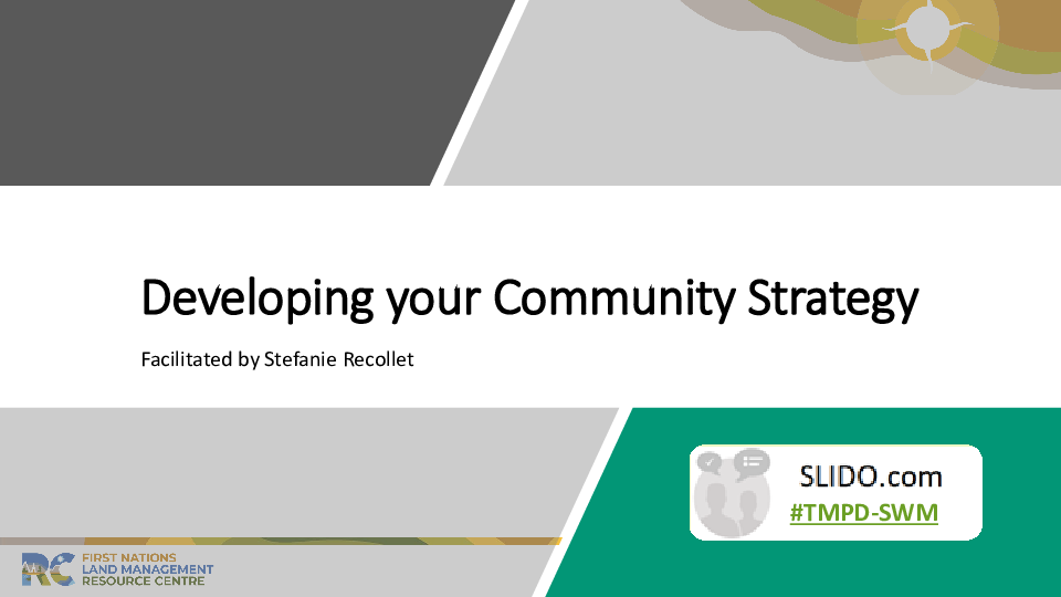 Presentation - SWM-Developing-Community-Strategy