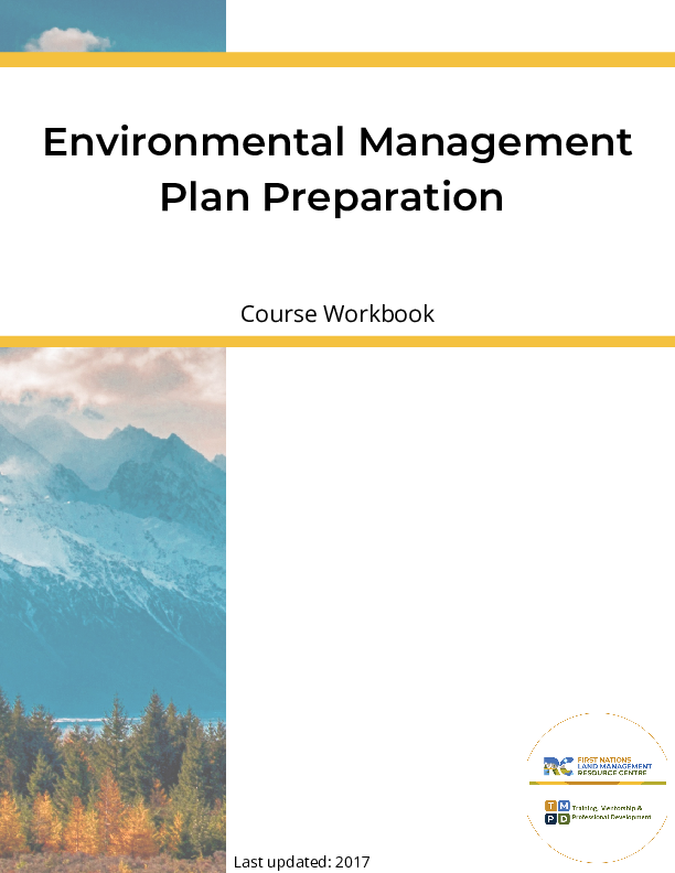 Environmental Management Plan Preparation Course PDF