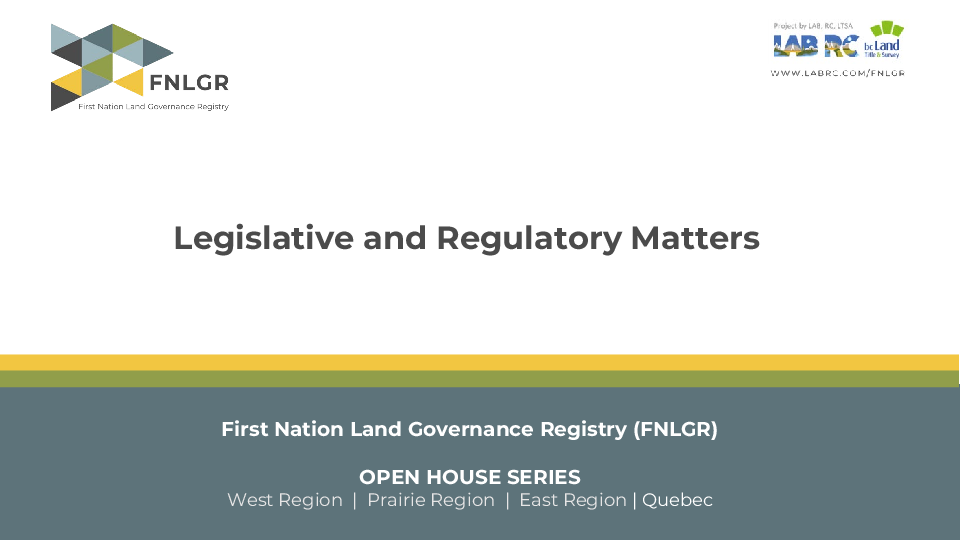 Legislative & Regulatory Matters, Civil Code Alignment -EN