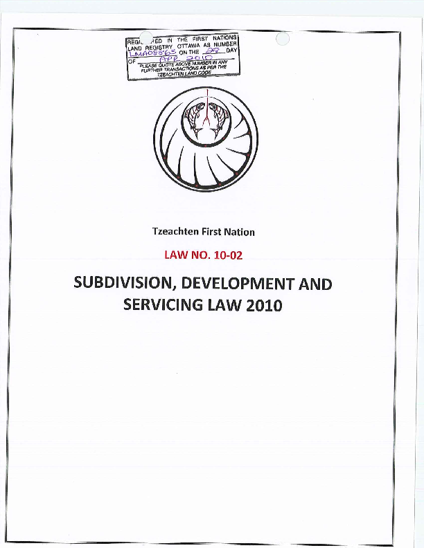 Tzeachten Subdivision, Development and Servicing Law 2010.pdf