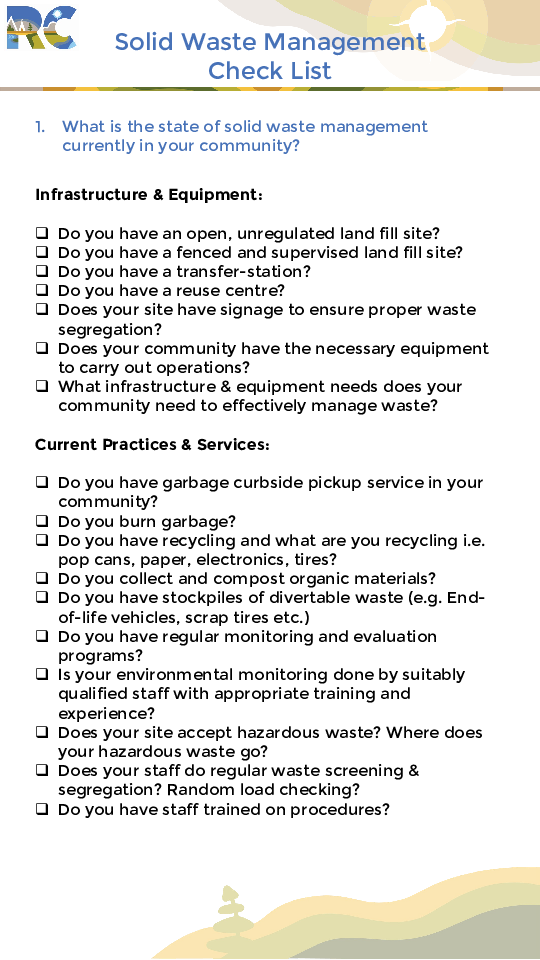 HANDOUT - SWM-Solid-Waste-Checklist