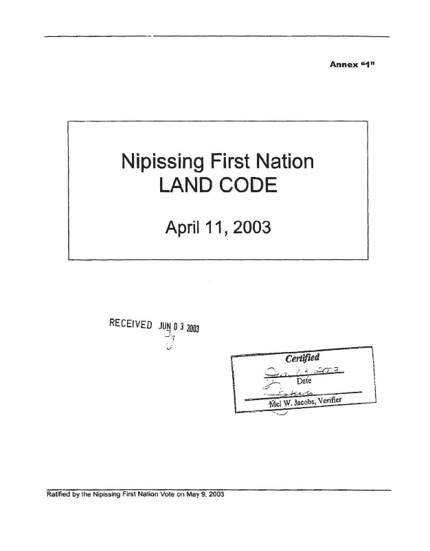 Nipissing Certified Land Code.pdf
