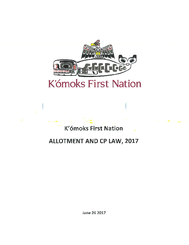 K'omoks Allotment and CP Law 2017.pdf