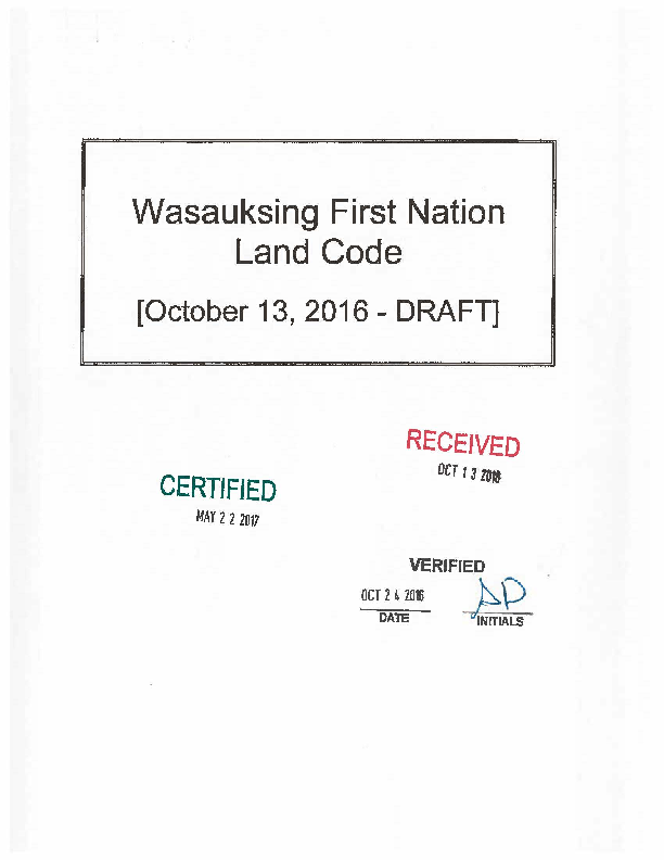 Wasauksing Certified Land Code.pdf