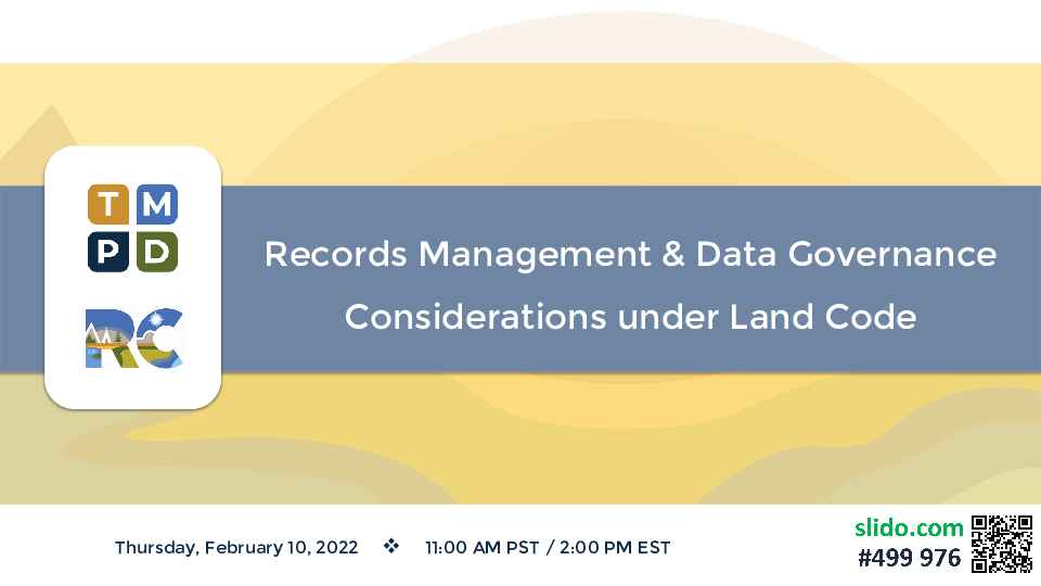 HANDOUT - Records Management & Data Governance - Presentation