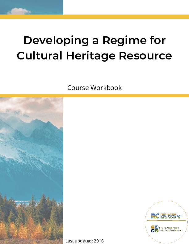 Developing a Regime for CHR Course PDF