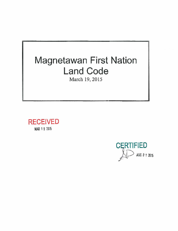 Magnetawan Original Certified Land Code.pdf