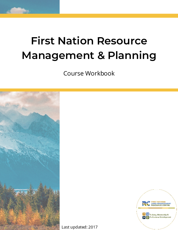 First Nation Resource Management and Planning Course PDF