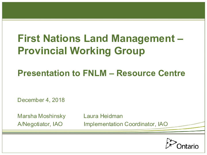 HANDOUT - Provincial Working Group