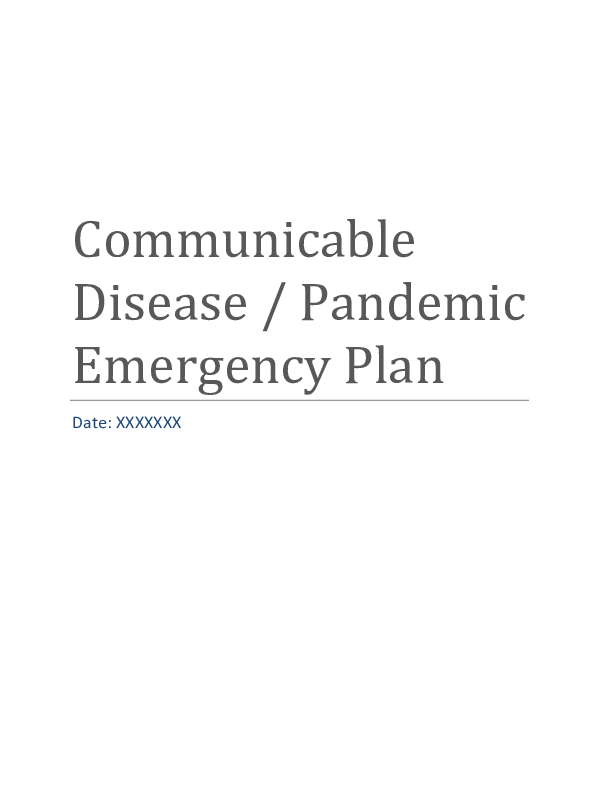 RESOURCE - Sample Pandemic Emergency Plan