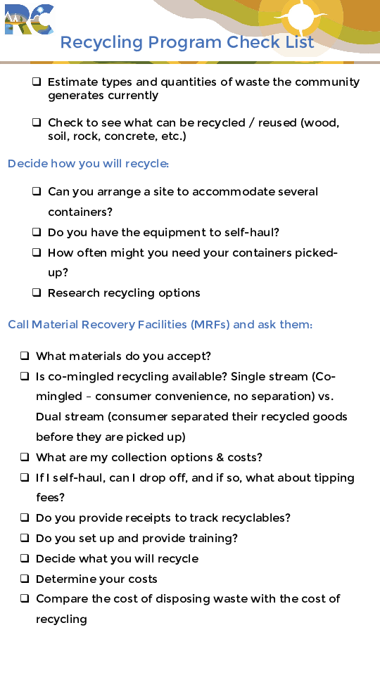 HANDOUT -SWM-Recycling-Checklist
