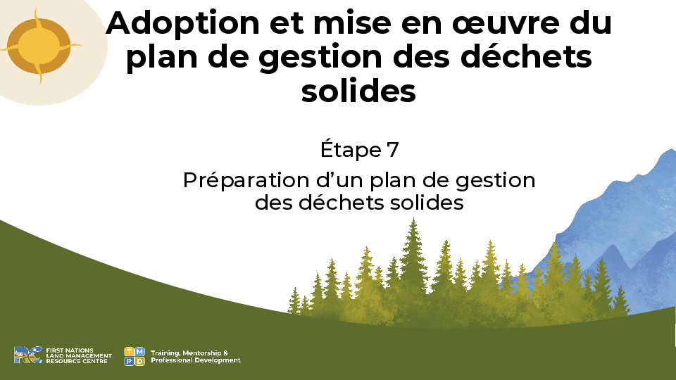 Etape 7 Adoption et mise enoeuvredu plan GDS