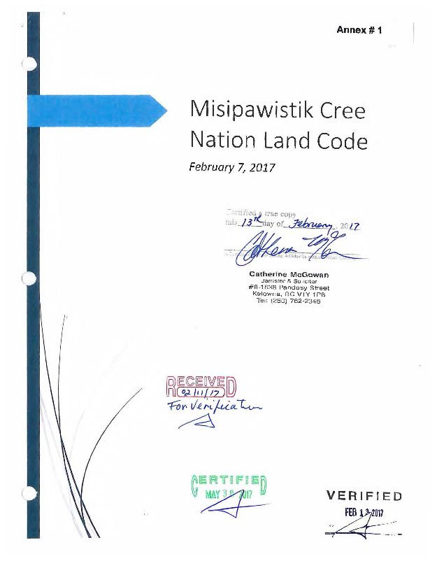Misipawistik Certified Land Code.pdf