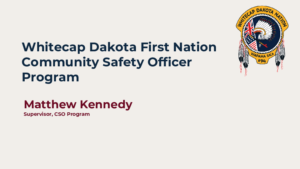 CSO Whitecap Dakota First Nation