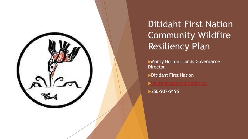 HANDOUT - Ditidaht First Nation Community Wildfire Resiliency Plan Presentation