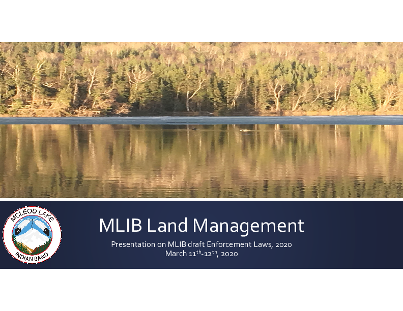 McLeod Lake - Enforcement Laws