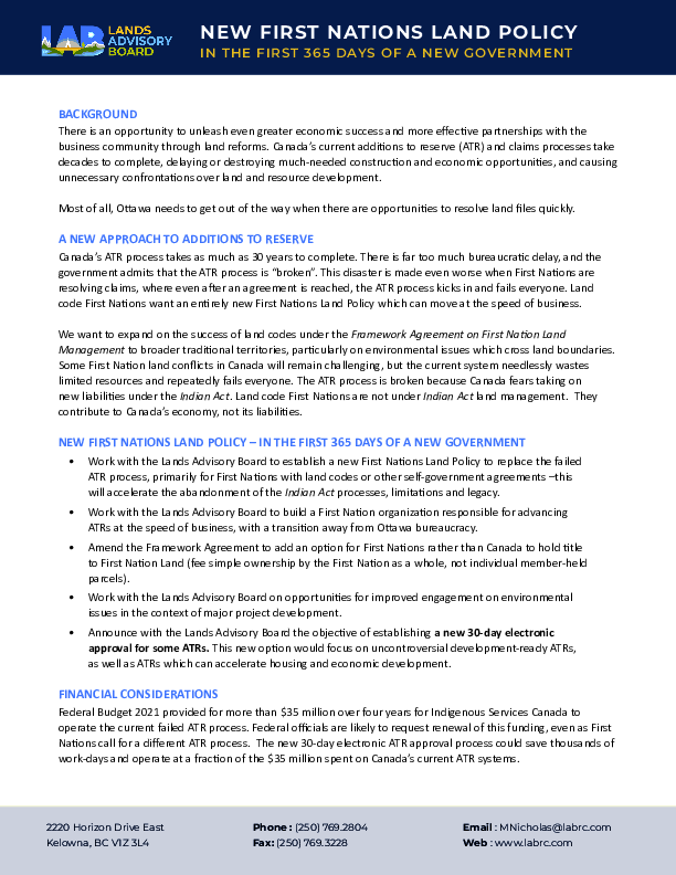 FN Lands Policy ATRs