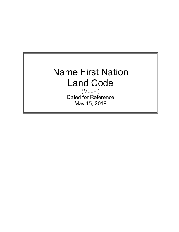 Model Land Code - 2019