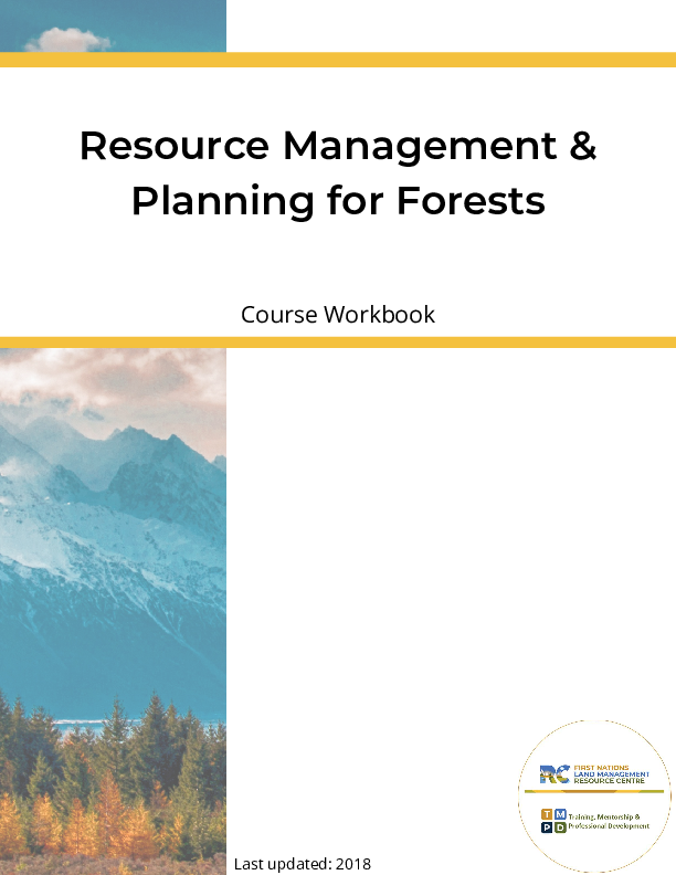 Resource Management and planning for forests Course PDF