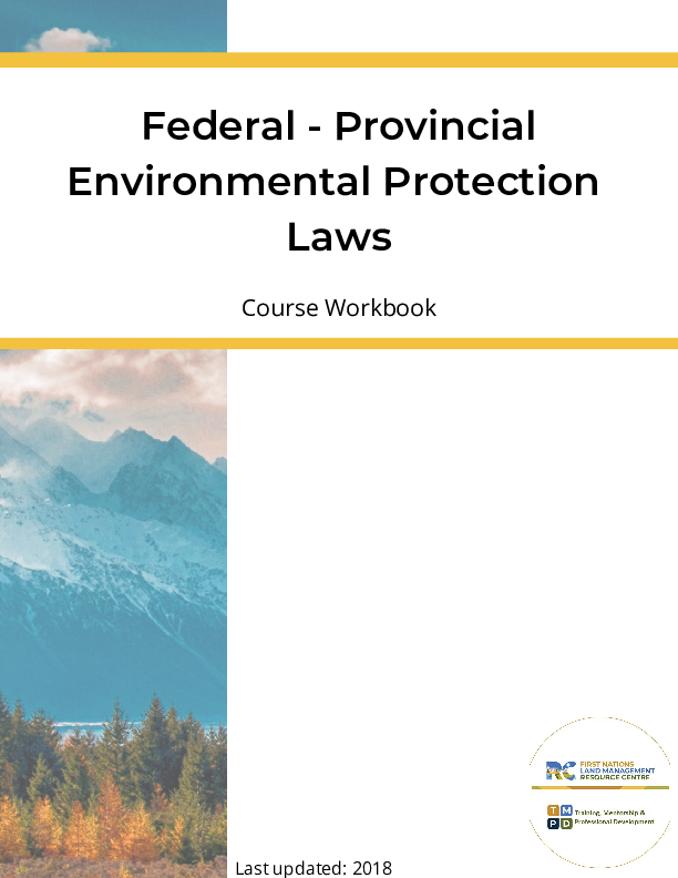 Fed Prov Environmental Protection Law Course PDF