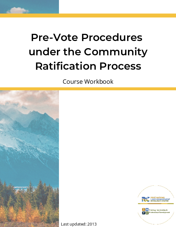 PDF - Pre-Vote Procedures under the CRP