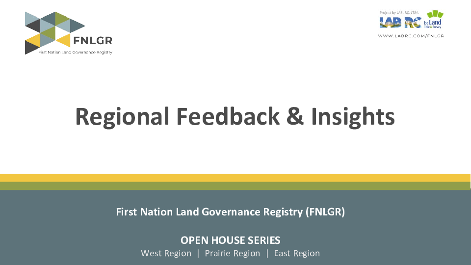 Regional Feedback & Insights