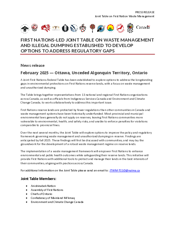 First Nation led Joint Table Full Report