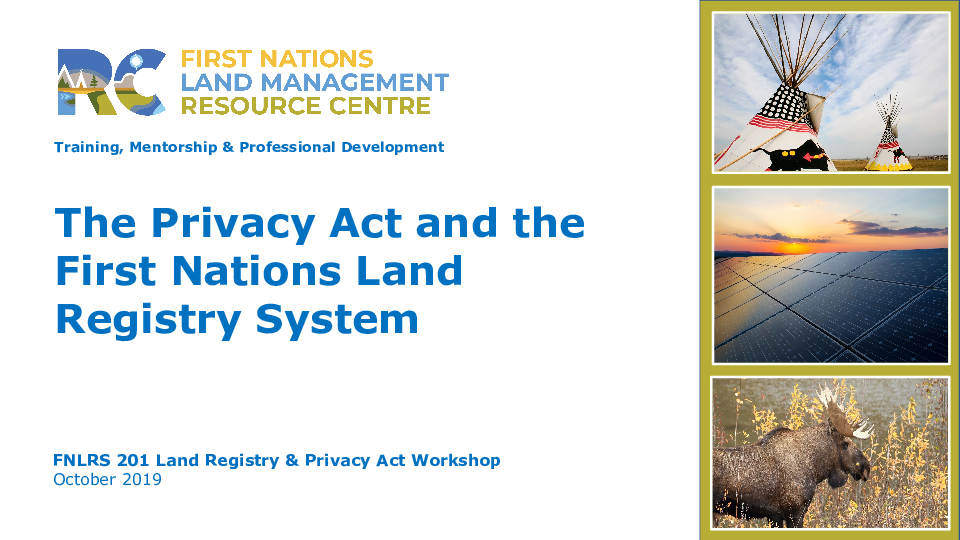 FNLRS 201 - Privacy Act - Presentation