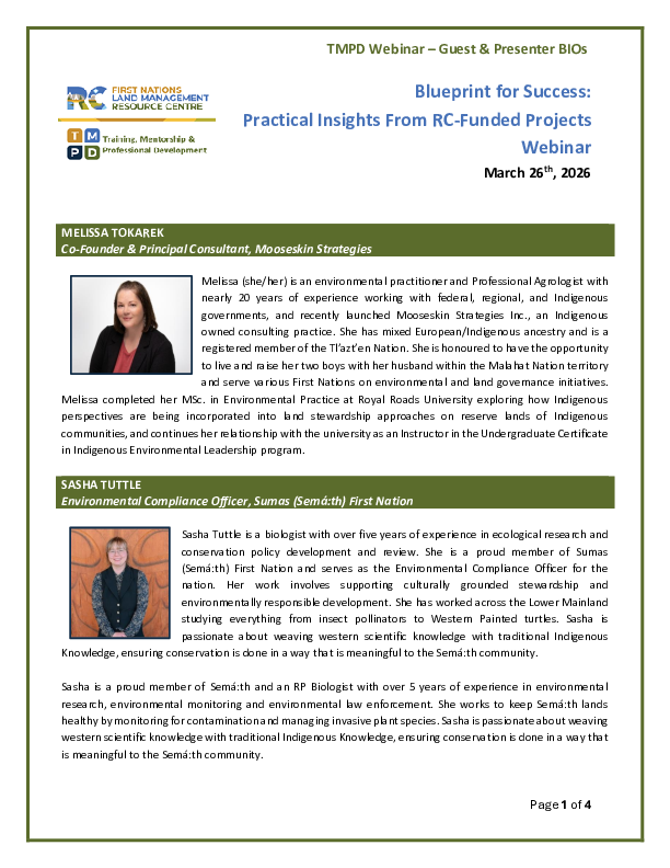 Blueprint for Success Guest Bio Handout