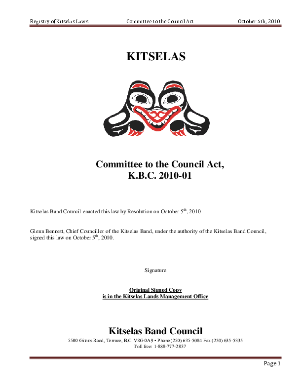 Kitselas Committee to the Council Act 2010.pdf