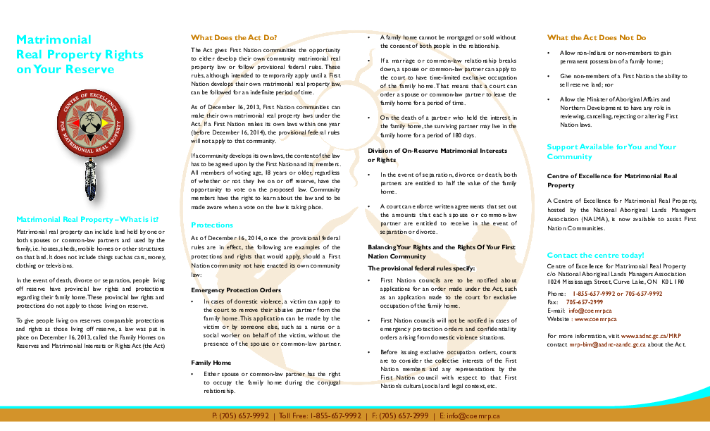 HANDOUT - COEMRP Brochure - MRP Rights on Your Reserve.pdf