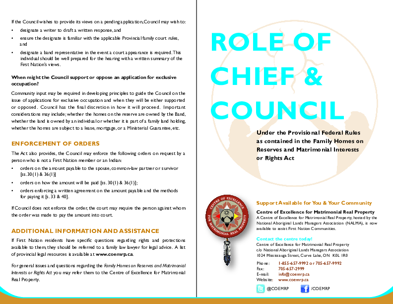 HANDOUT - COEMRP Brochure - Role of Chief & Council.pdf