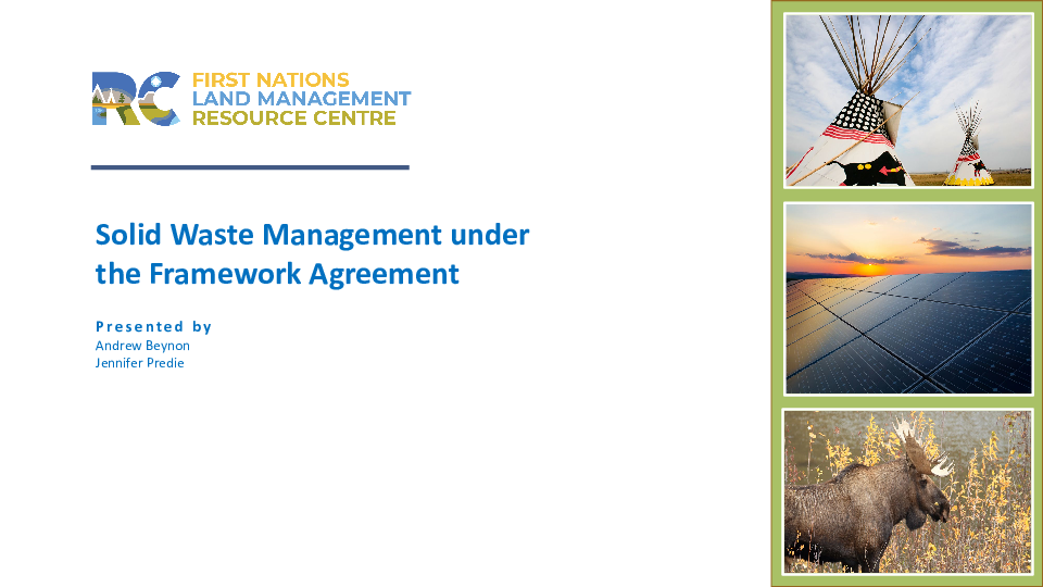 Presentation - SWM Framework Agreement