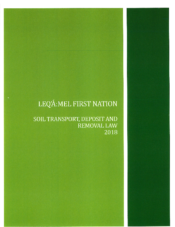 Leq'amel Soil Transport, Deposit and Removal Law 2018 - signed.pdf