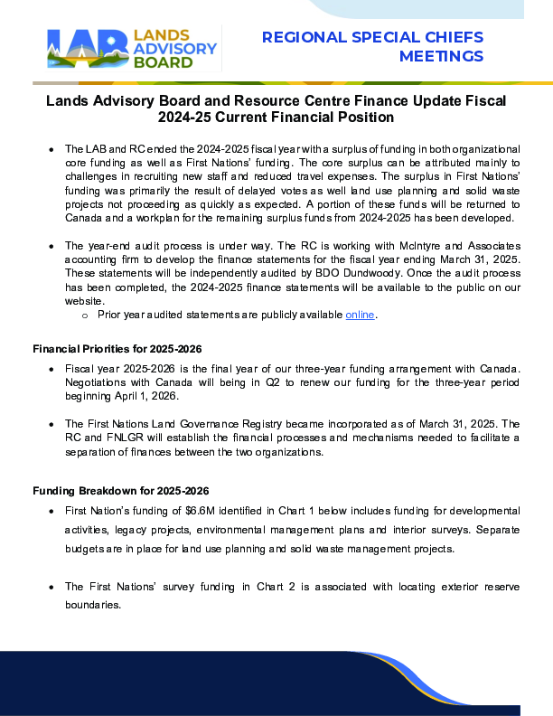2025 Pre AGM LAB and RC Financial Briefing