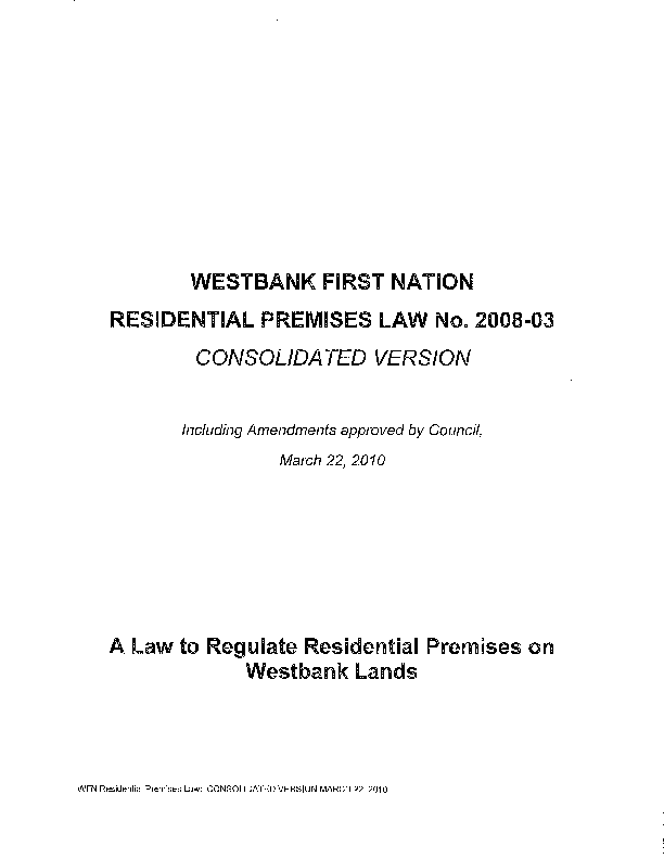 Westbank Residential Premises Law Amended 2010.pdf